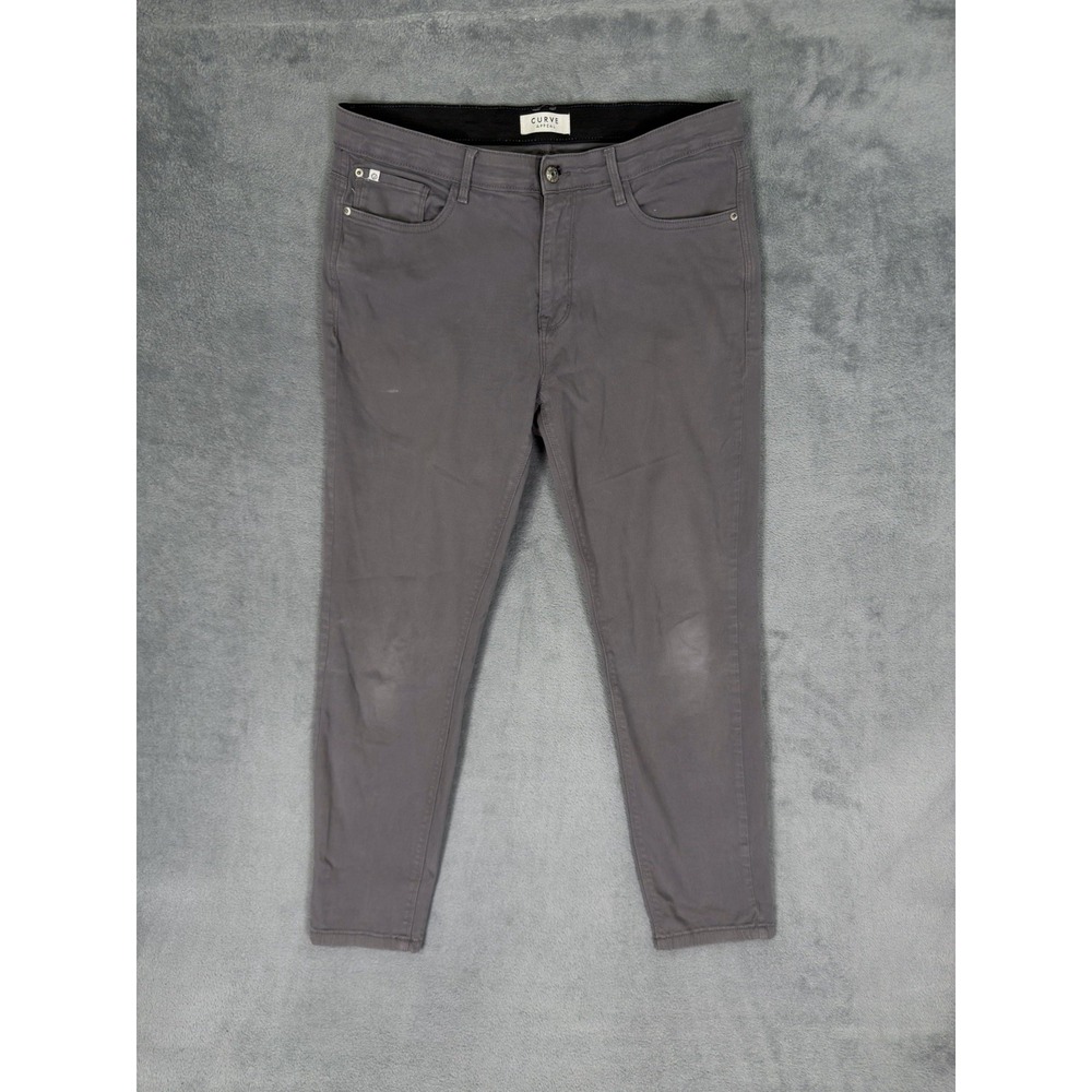 Curve Appeal Pants Womens 10/30 Gray Mid Rise Skinny Stretch Preppy